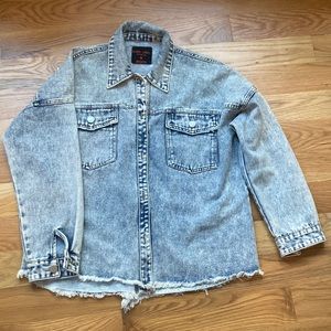 Black Label Acid Wash Denim Shirt Jacket
